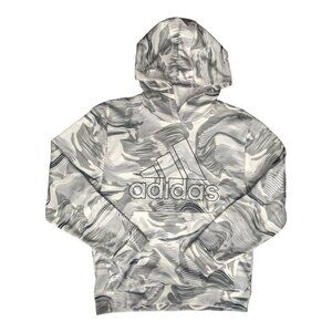 ADIDAS ~ Boy's Camo Fleece Hoodie ~ Black & White ~ 18-20 XL